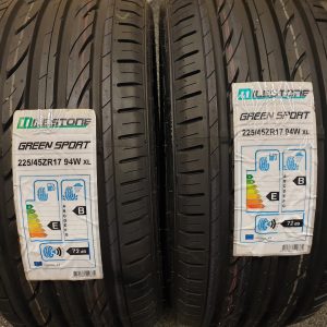 2x Milestone 225/45R17 94W Green Sport XL Zomerbanden Dot 2013, marge factuur.