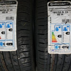 2x Continental 195/55R15 85H Premium Contact 5 Zomerbanden Dot 2014, marge factuur.